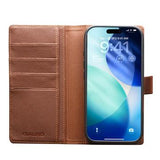 iPhone 17 Pro Max Qialino 2-i-1 aftagelig pung læderetui - MagSafe-kompatibel - Brun