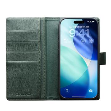 iPhone 17 Pro Max Qialino 2-i-1 aftagelig pung læderetui - MagSafe-kompatibel - Grøn