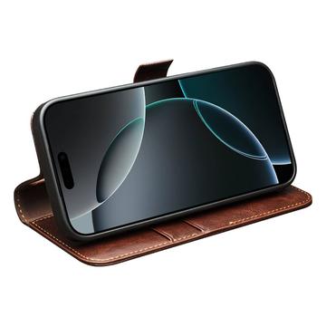 iPhone 17 Pro Max Qialino Classic Læderpung - Mørkebrun