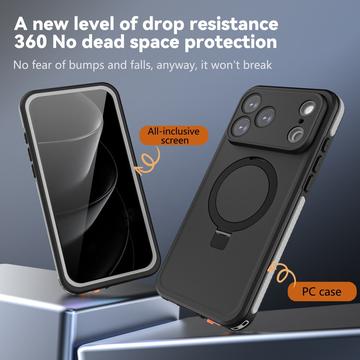 iPhone 17 Pro Max Redpepper IP68 MagSafe vandtæt cover med kickstand - Sort