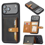 iPhone 17 Pro Max Retro Style Cover med Pung - Sort