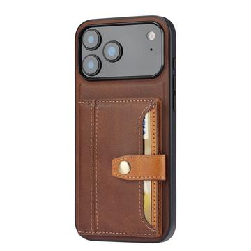 iPhone 17 Pro Max Retro Style Cover med Pung - Brun