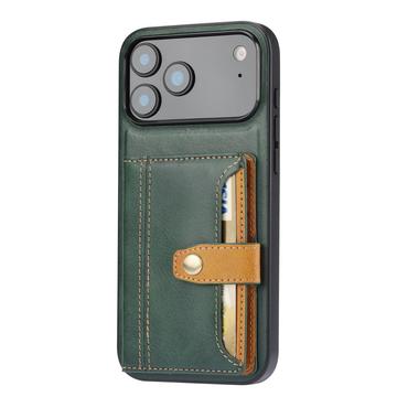 iPhone 17 Pro Max Retro Style Cover med Pung - Grøn