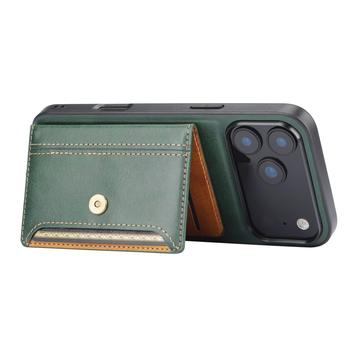 iPhone 17 Pro Max Retro Style Cover med Pung - Grøn