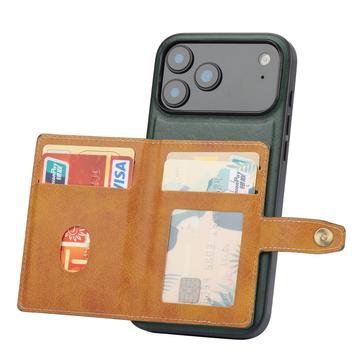 iPhone 17 Pro Max Retro Style Cover med Pung - Grøn