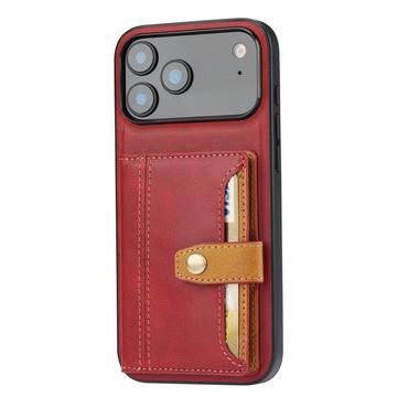iPhone 17 Pro Max Retro Style Cover med Pung - Rød