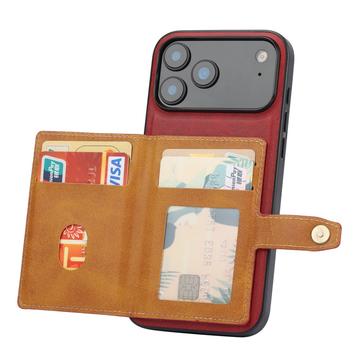 iPhone 17 Pro Max Retro Style Cover med Pung - Rød