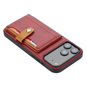 iPhone 17 Pro Max Retro Style Cover med Pung - Rød