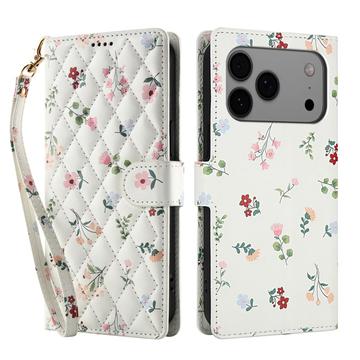 iPhone 17 Pro Max Rhombisk Blomsterpung - Roser