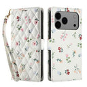 iPhone 17 Pro Max Rhombisk Blomsterpung - Roser