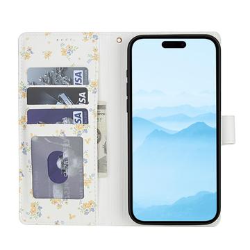 iPhone 17 Pro Max Rhombisk Blomsterpung - gule blomster