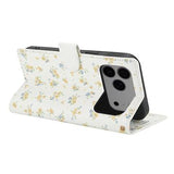 iPhone 17 Pro Max Rhombisk Blomsterpung - gule blomster