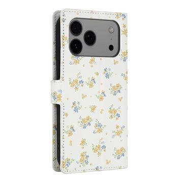 iPhone 17 Pro Max Rhombisk Blomsterpung - gule blomster