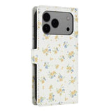 iPhone 17 Pro Max Rhombisk Blomsterpung - gule blomster