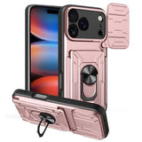 iPhone 17 Pro Max Roterende Ring Hybrid Cover med Kameraskjold - Rødguld