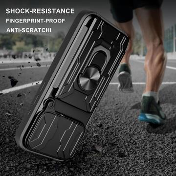 iPhone 17 Pro Max Roterende Ring Hybrid Cover med Kameraskjold - Rødguld
