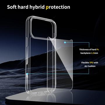 iPhone 17 Pro Max Ridsefast Hybrid Cover - Gennemsigtig