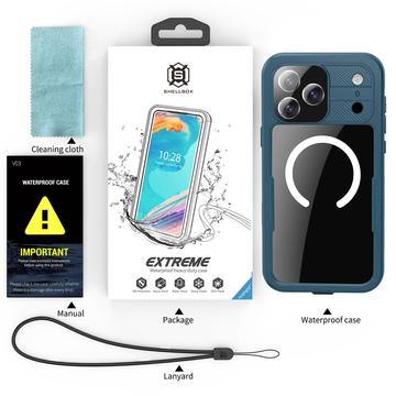 iPhone 17 Pro Max Shellbox M Series IP68 vandtæt cover - dykkercover med MagSafe-kompatibilitet - Blå