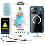 iPhone 17 Pro Max Shellbox M Series IP68 vandtæt cover - dykkercover med MagSafe-kompatibilitet - Blå