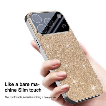 iPhone 17 Pro Max Mousserende Glitter Hybrid Cover - Gold