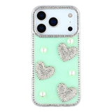 iPhone 17 Pro Max Funklende Kærlighed og Perle Hybrid Cover - Grøn