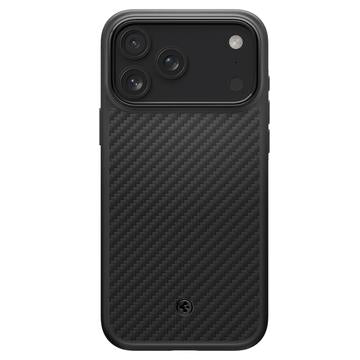 iPhone 17 Pro Max Spigen Enzo Aramid T Mag Cover - MagSafe-kompatibel - Sort / Sølv