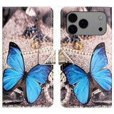 iPhone 17 Pro Max Style Series Pung Taske - Blå Sommerfugl