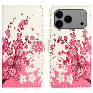 iPhone 17 Pro Max Style Series Pung Taske - Pink Blomster