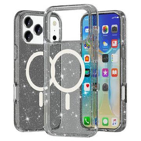 iPhone 17 Pro Max Stylish Glitter Series Hybrid Cover - MagSafe kompatibel - Sort