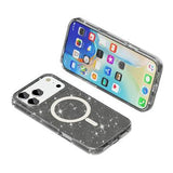 iPhone 17 Pro Max Stylish Glitter Series Hybrid Cover - MagSafe kompatibel - Sort