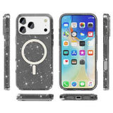 iPhone 17 Pro Max Stylish Glitter Series Hybrid Cover - MagSafe kompatibel - Sort