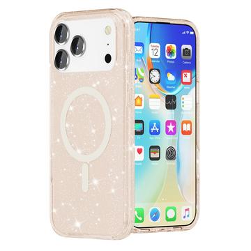 iPhone 17 Pro Max Stylish Glitter Series Hybrid Cover - MagSafe kompatibel - Guld