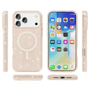 iPhone 17 Pro Max Stylish Glitter Series Hybrid Cover - MagSafe kompatibel - Guld