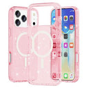 iPhone 17 Pro Max Stylish Glitter Series Hybrid Cover - MagSafe kompatibel - Pink