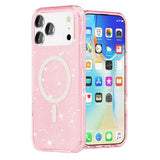 iPhone 17 Pro Max Stylish Glitter Series Hybrid Cover - MagSafe kompatibel - Pink