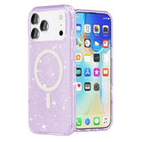 iPhone 17 Pro Max Stylish Glitter Series Hybrid Cover - MagSafe kompatibel - Lilla