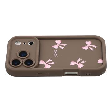 iPhone 17 Pro Max Stilfuldt stødsikkert TPU cover med forhøjede kanter - Brun / Sløjfe