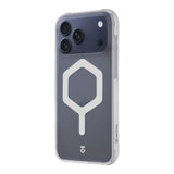 iPhone 17 Pro Max Tactical MagForce Hexagon Cover - MagSafe-kompatibel - hvid / gennemsigtig