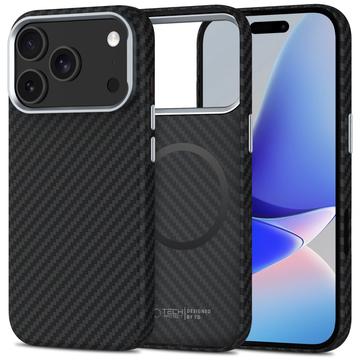 iPhone 17 Pro Max Tech-Protect Ion Carbon Plast Cover - MagSafe-kompatibel - Sort / sølv