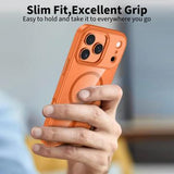 iPhone 17 Pro Max Tech-Protect Magmat Cover - MagSafe Kompatibel - Kosmisk Orange / Klar