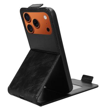 iPhone 17 Pro Max lodret flip-etui med stativ - sort