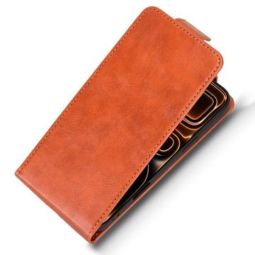 iPhone 17 Pro Max lodret flip-etui med stativ - Brun