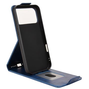 iPhone 17 Pro Max lodret flip-etui med stativ - mørkeblå