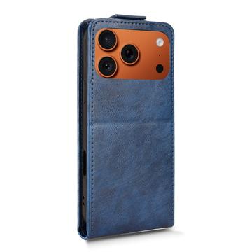 iPhone 17 Pro Max lodret flip-etui med stativ - mørkeblå