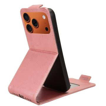 iPhone 17 Pro Max lodret flip-etui med stativ - rosaguld