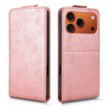 iPhone 17 Pro Max lodret flip-etui med stativ - rosaguld