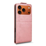 iPhone 17 Pro Max lodret flip-etui med stativ - rosaguld