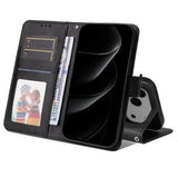 iPhone 17 Pro Max Pung Etui med Stativ - sort