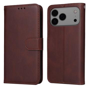 iPhone 17 Pro Max Pung Etui med Stativ - Brun