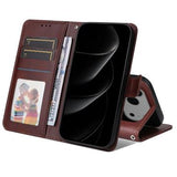 iPhone 17 Pro Max Pung Etui med Stativ - Brun